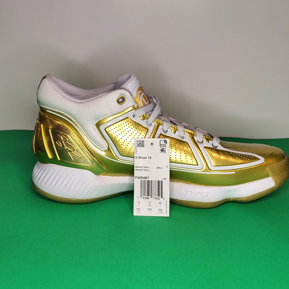 Adidas Size 8.5 D Rose 10 Metallic Mens Basketball - Picture 6 of 8